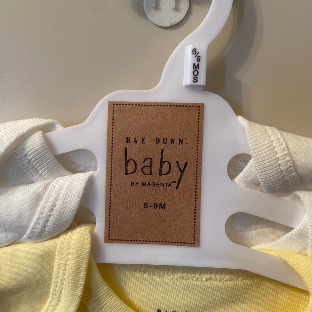 NWT Rae Dunn Yellow 3 piece Romper - 6-9 months - Picture 4 of 5